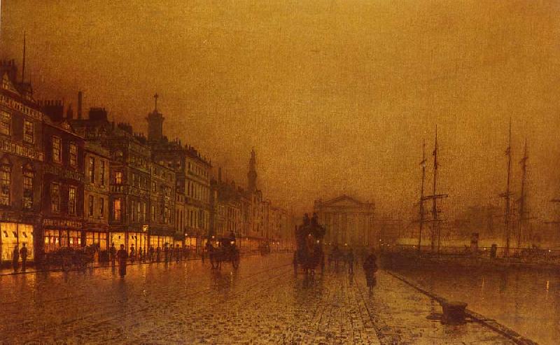 Atkinson Grimshaw Greenock Dock oil painting picture